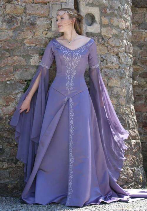 Medieval Woman Purple Dress